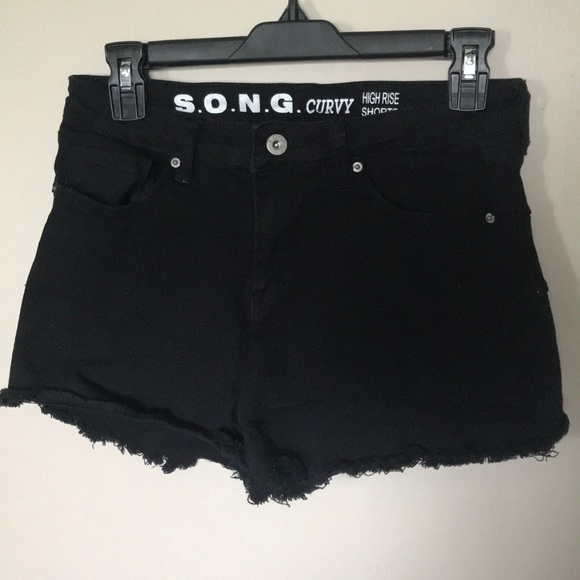 S.O.N.G Pants - High Rise Black Shorts